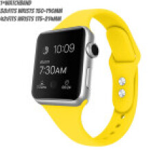 (Yellow,38mm)For Iwatch 38mm 42mm Strap Bracelet Band Sports Silicone Replace Color Solid