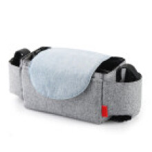 (Grey)Cochecito de bebé organizador bolsa de momia almacenamiento cochecito cochecito portabiberones taza