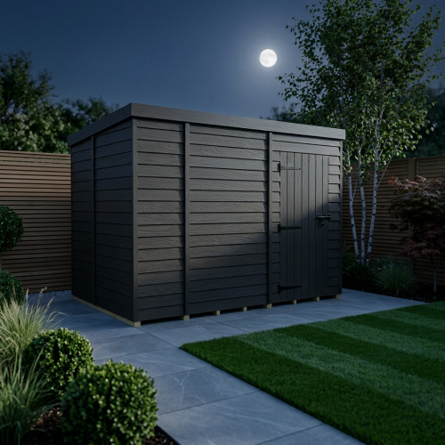 10x7 Pent Composite Shed Tanalised (Single Door, No Windows) 2
