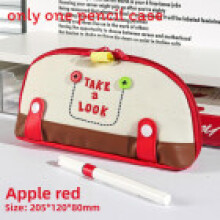 (Red Brown) Koreaninspired Stationery Trendy Bag With Letter Embroidery School For Design