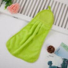 (Green)Serviette de cuisine suspendue en velours corail serviette absorbante essuie-glace douce enfants