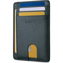 PUMIER slim minimalist RFID-blocking leather wallet cross