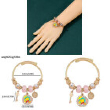 Cartoon Pooh Bear Charm Bracelet For Girls And Women Plating Gold With
