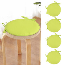 Round Garden Chair Pads Green 30cm Dia 4-Piece