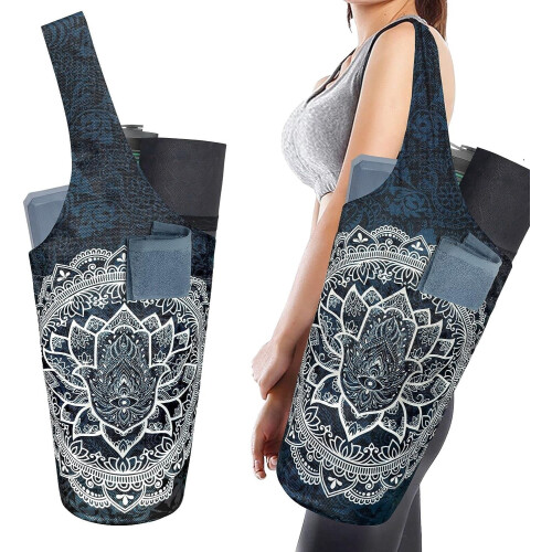 Yoga Mat Bag with Side and Zipper Pockets, One Size
