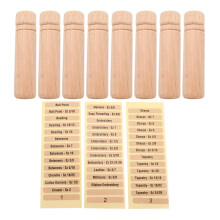 Wooden Needle Storage Tube with Labels 8PCS