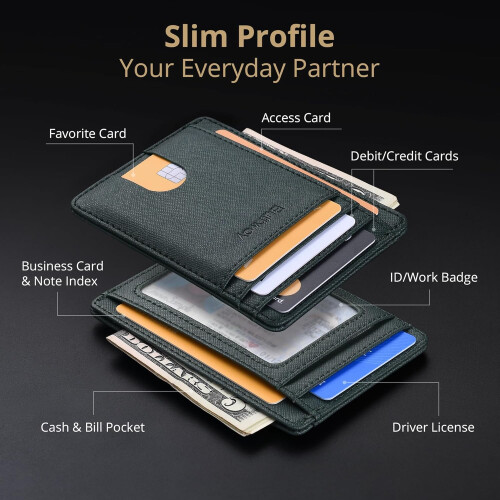 PUMIER slim minimalist RFID-blocking leather wallet cross 2
