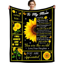 Sonnenblumen-Flanelldecke für Mama, 127 x 152 cm