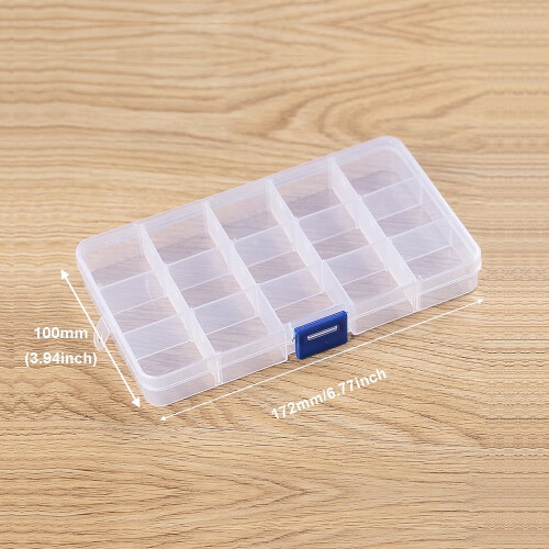 Plastic Organizer Box with Dividers 15 Grid Clear 1