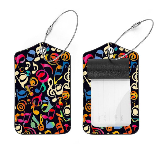 Étiquette à bagages motif notes de musique (2 pièces)