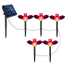 Guirlandes lumineuses solaires d'Halloween (fantômes et chauves-souris) - Lot de 5