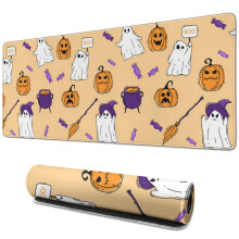 Tapis de souris XL Halloween crâne fantôme citrouille antidérapant et durable