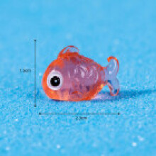(Red) Luminous Landscape Micro Fish Ornaments Resin Crafts Mini Terrariums Decoration
