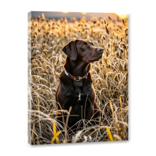 Leinwandbild mit Schokoladenbraunem Labrador Retriever, 30 x 40 cm