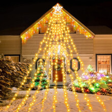 Guirlande lumineuse de Noël à LED blanc chaud, 350 LED, 3,8 m (12,5 pi), 9 brins