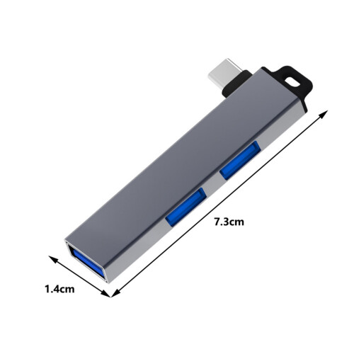 Aluminium-USB-3.0-Hub mit 3 Anschlüssen für Windows und Android 2