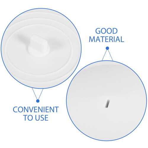Couvercle de bonde de baignoire blanc, 3 pièces 2