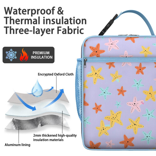 Isolierte Lunchtasche mit Griff im Seestern-Design 1