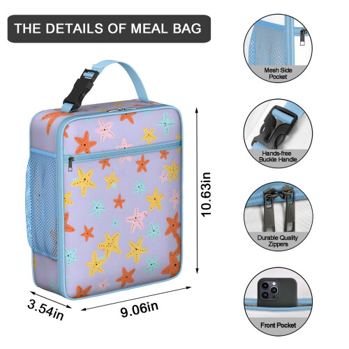 Isolierte Lunchtasche mit Griff im Seestern-Design 2