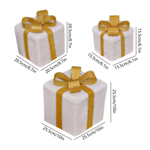 Ensemble de décorations LED pour boîtes cadeaux de Noël (3 tailles) 2