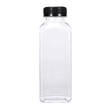 Bouteilles de jus en plastique réutilisables avec bouchon noir (lot de 12)
