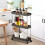 3-Tier Narrow Rolling Storage Cart with Shelves 2