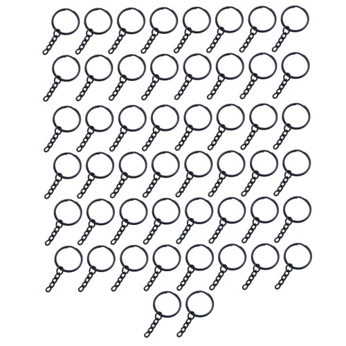 Split Keyrings with Chain for DIY Crafts Black 50 pcs 1