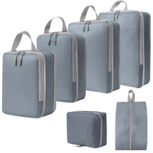 Compression Packing Cubes Breathable Gray 6-Pack