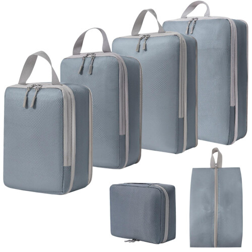 Compression Packing Cubes Breathable Gray 6-Pack
