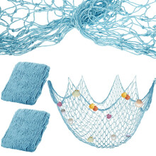 Rete da pesca in cotone da appendere alla parete, beige, 2 pezzi, 39,4 x 78,7 pollici.