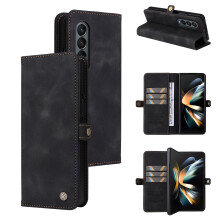 Samsung Galaxy Z Fold4magnetiskt läderfodral svart