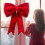 Nœud de Noël en velours rouge 63 cm 5