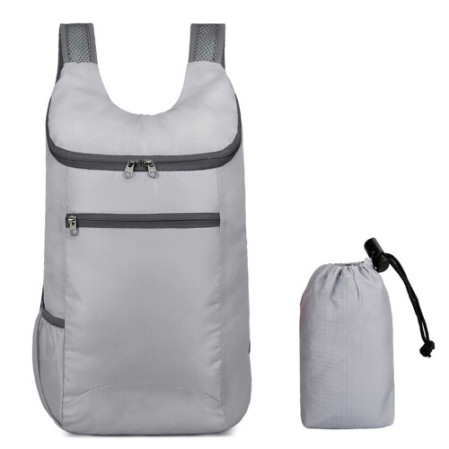 Sac à dos pliable, léger et imperméable, gris
