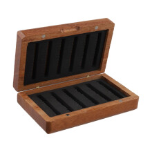 Black Walnut Fly Fishing Box with Double-Sided Foam Storage
