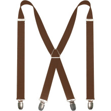 Men's Solid Color Adjustable Braces with 4 Clips