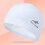 White Fabric Swim Cap High-Elastic Breathable One Size 2