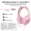 Ροζ ενσύρματα ακουστικά gaming με surround mic7.1 6