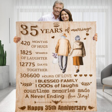 Couverture commémorative du 35e anniversaire, 127 x 152 cm (50 x 60 pouces)