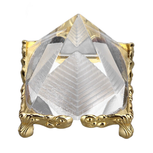 Crystal Pyramid Prism with Gold Stand 1 pc 1