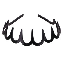 Bandeau pour femme à motif zigzag et dents longues, en résine plastique antidérapante