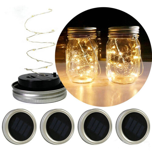 Solar Powered LED Light for Mason Jar Lid with 20 LEDs and