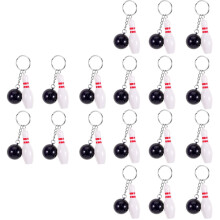 Mini Bowling Keychains Sports Souvenir Pendant Set 18 Pcs