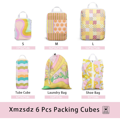 Compression Packing Cubes Waterproof Washable 6-Pcs 2