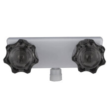 Robinet de douche pour camping-car à double poignée, poignées en cristal fumé de 4 pouces