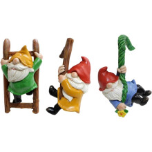 Gnomes grimpants, décorations pour arbres, statues en résine, lot de 3