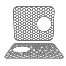 Tapis de protection d'évier en silicone antidérapant et résistant à la chaleur avec grille.