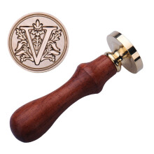 Kit di sigilli in ceralacca, set di 26 sigilli alfabetici in ottone con legno