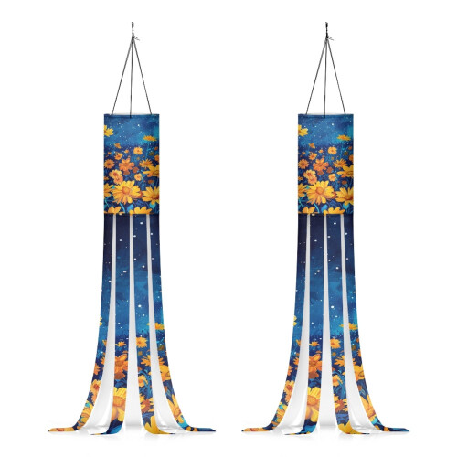 Galaxy Sunflower Windsocks Outdoor Decor 2-Pack 40 inch