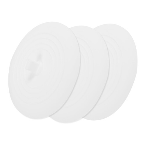 Couvercle de bonde de baignoire blanc, 3 pièces