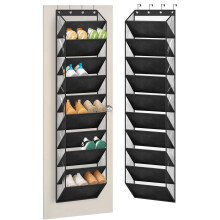Organisateur de chaussures transparent Ă suspendre Ă la porte, 10 niveaux, poches profondes, 20